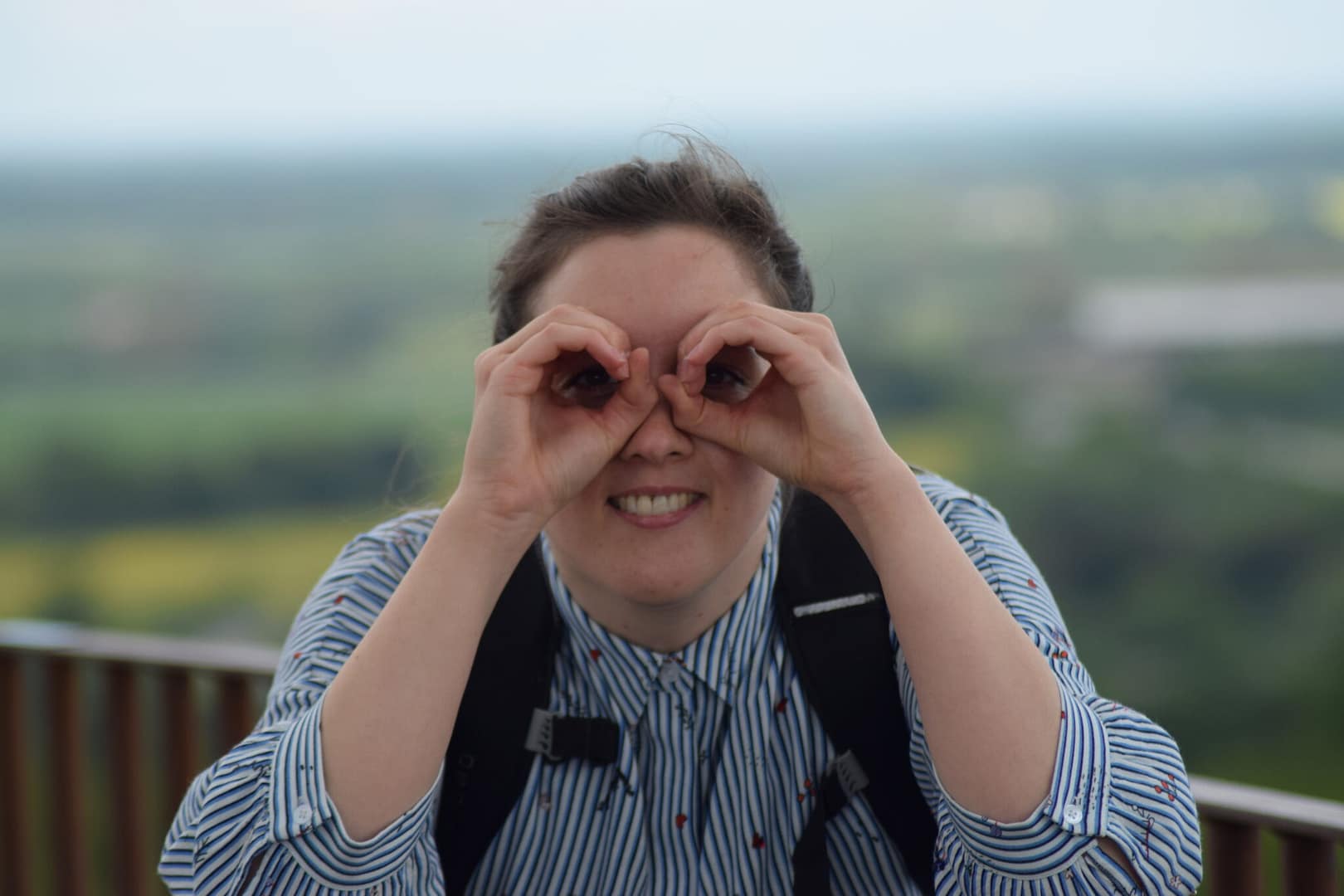 Kikkertleg på toppen af Skovtårnet. Vi nød en udsigt på toppen af Camp Adventures største attraktion.